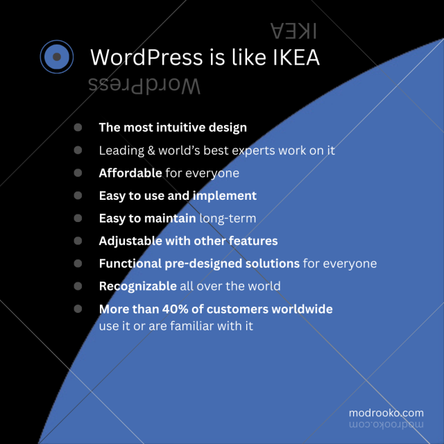 modro oko web design and web development wordpress is like ikea